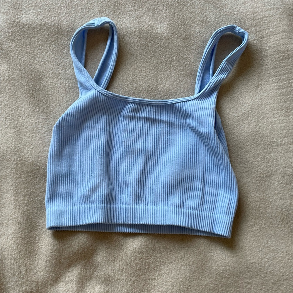 Blue Ribbed Top, Zara, Size XS/S, Excellent Condition, Perfect for summer